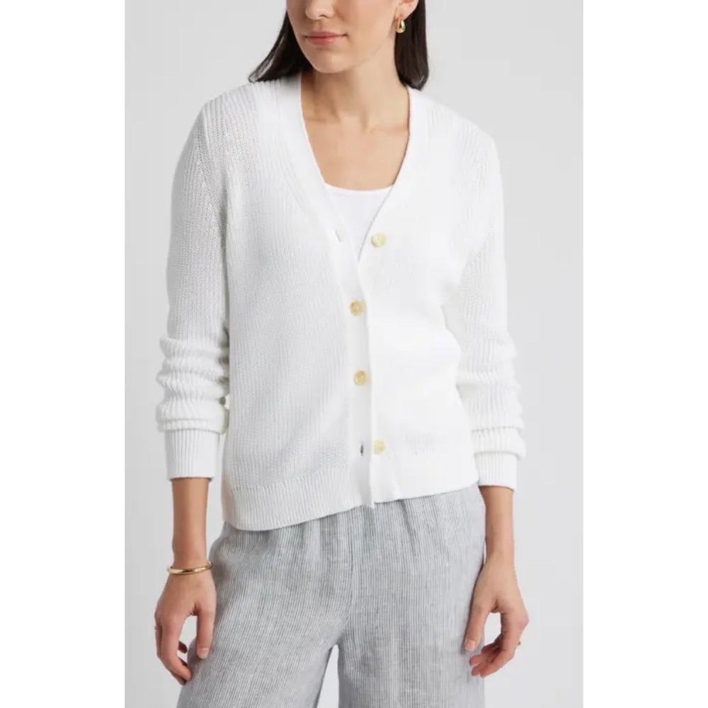 Kenneth Cole New York‎ Cream Cardigan Sweater Womens XL Button Front NEW